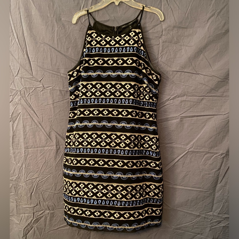 White House Black Markete Tribal Print Boho Halter Dress